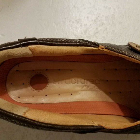 CLARKS 10 M US Women Dark Brown Leather Slip-ons - Picture 7 of 8